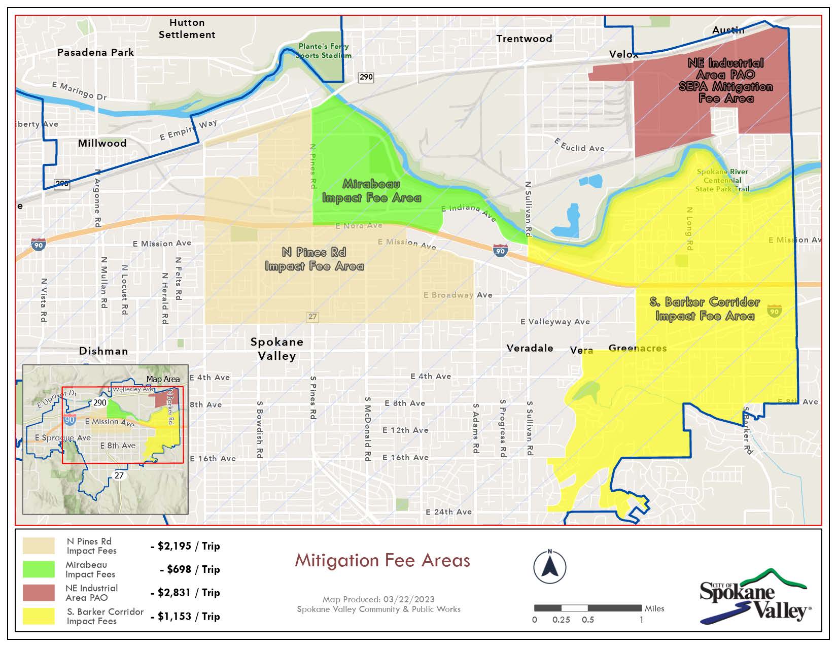 Map of Mitigation Fee Area