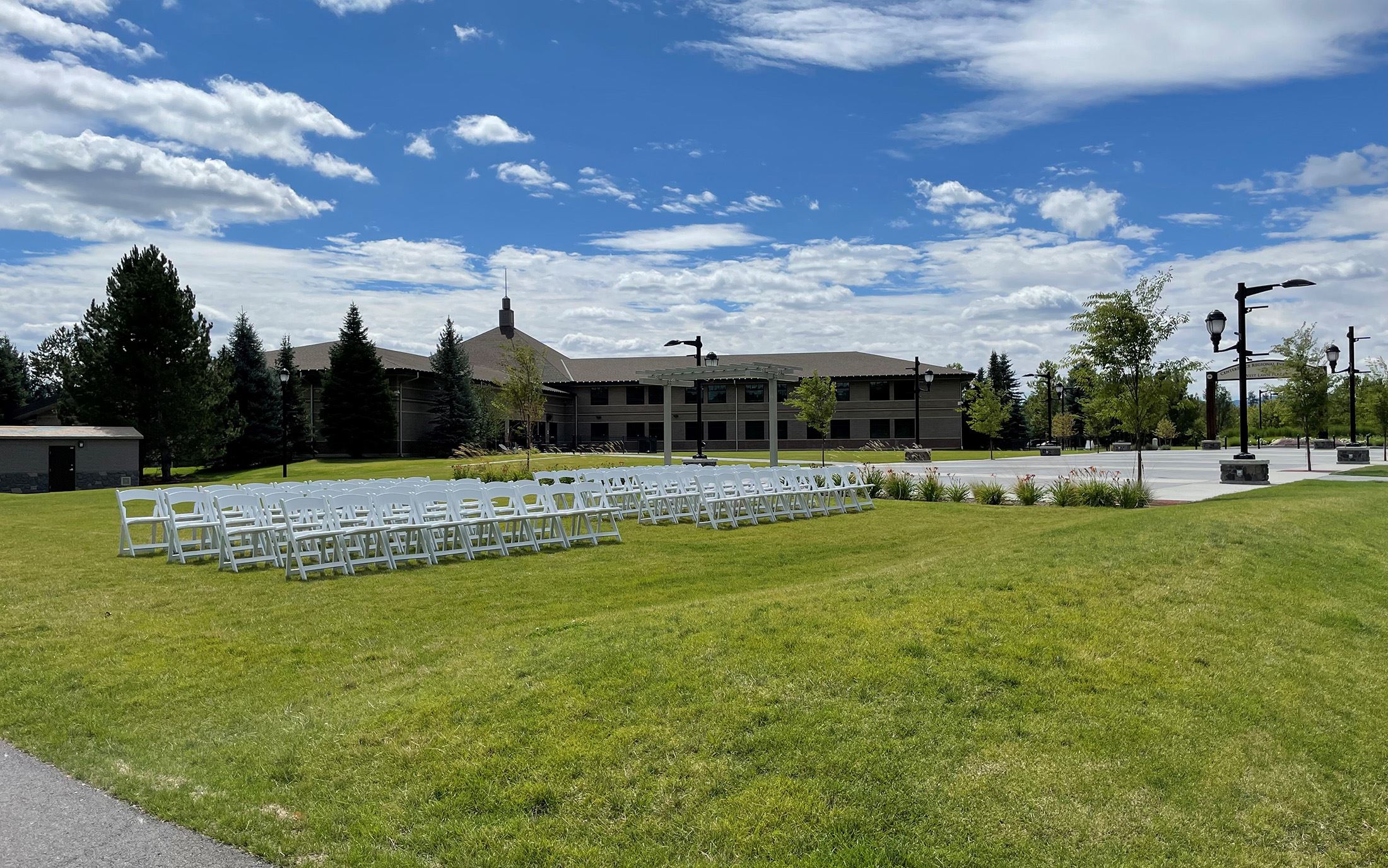 Preparing for an Outdoor Ceremony on the West Lawn