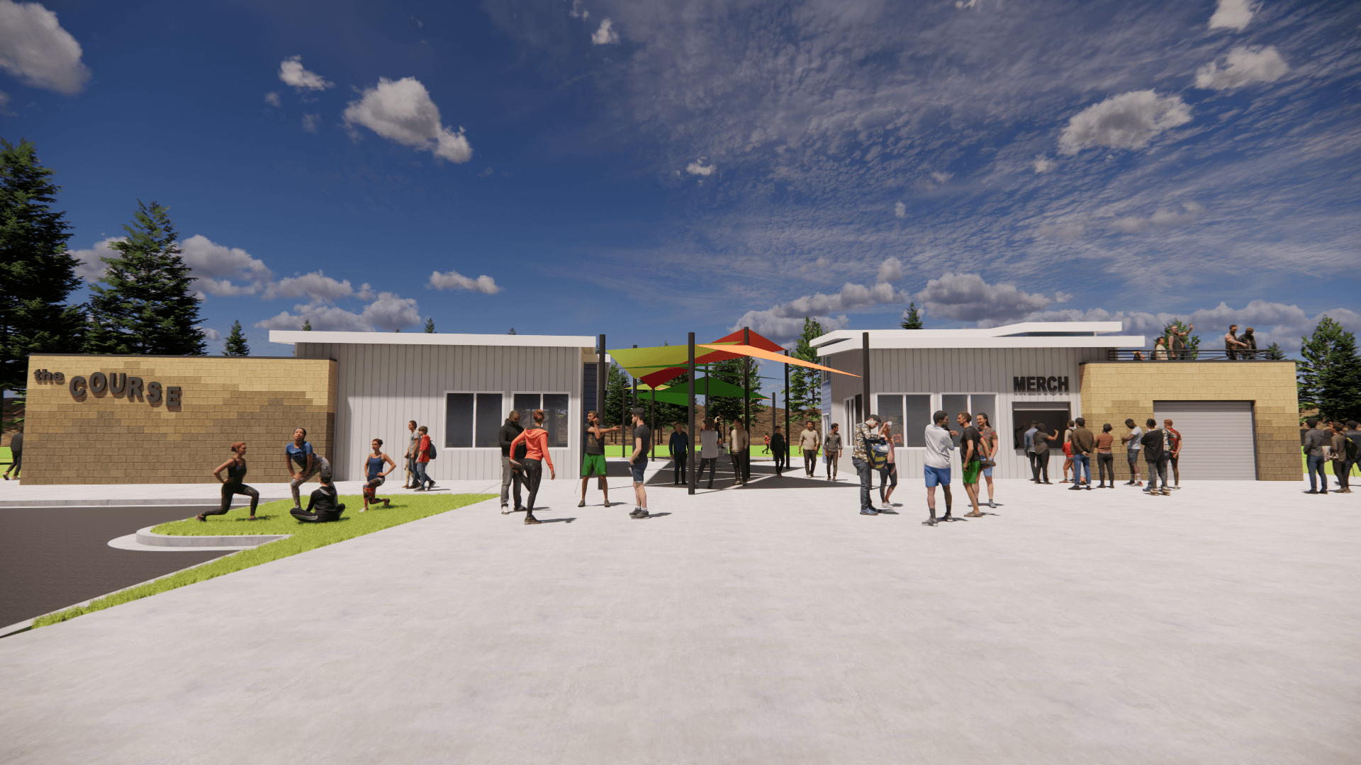 Rendering of future clubhouse at cross course venue.