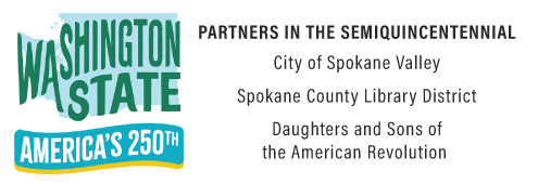 The silhouette of Washington State with a banner underneath that reads \"America's 250th\"